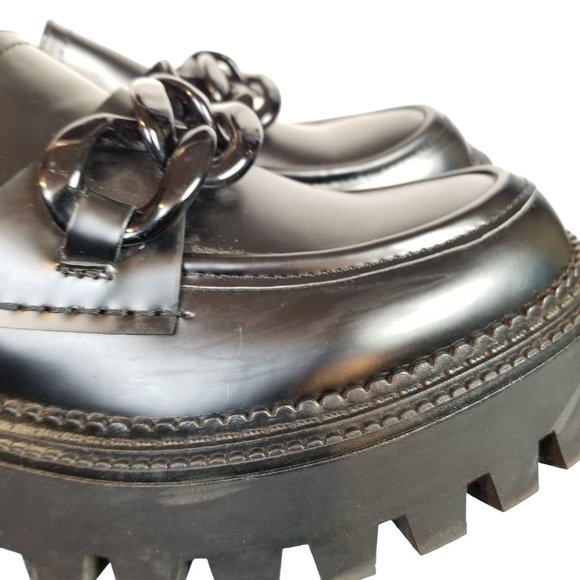 Steve Madden Lug Sole Platform oxford heels loafers with chain size 10 - Picture 9 of 14